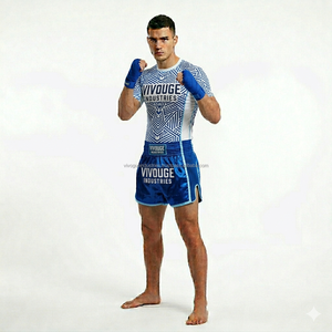 Conjuntos de Rash Guard y Shorts de Muay Thai Personalizados al por Mayor, Shorts de Boxeo por Sublimación, Pantalones Cortos de Kickboxing, Rash Guard MMA, Fabricante ODM - Product Image 2