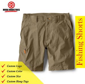 Shorts de pêche sportifs pour hommes, fabrication OEM, séchage rapide, logo personnalisé, taille élastique cachée, style cargo décontracté, motif uni - Product Image 6