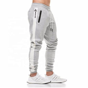 Daizen Star Men's Gray Cotton Sweatpants Elastic Waist Drawstring Casual Joggers Letter Decoration Side Pockets Midweight - Product Image 4