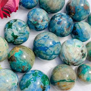 Boule de cristal naturelle Quantum Quattro Sphere en chrysocolle, pierre de guérison, Reiki, méditation, énergie, faite à la main, décoration d'intérieur, vente en gros - Product Image 3