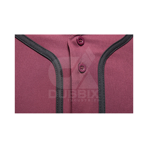 Camiseta de Béisbol Personalizada Color Granate para Hombre, Uniforme de Equipo con Botones, Camisa Deportiva Transpirable de Poliéster, Diseño Liso, Venta al Por Mayor OEM - Product Image 6