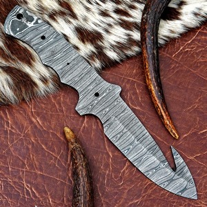Cuchillo de Acero de Damasco con Gancho para Deshuesar, Hoja de 11.25 pulgadas Forjada a Mano de Espiga Completa, Borde Recto, para Forja DIY y Hecho a Mano - Product Image 6