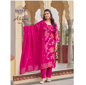 New Arrival Designer Kurti For Ladies Heavy Printed Work Vertican <b>Silk</b> <b>Fabric</b> Indian Ethnic Wear Festive Season Wear Dress - Product Image 1