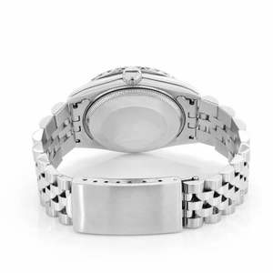 Montre de luxe en moissanite glacée, cadran blanc, acier inoxydable, automatique, mécanique, hip-hop, avec date - Product Image 3