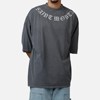 T-shirt à manches courtes surdimensionné en coton 100% de qualité supérieure, impression DTF avec logo personnalisé, coupe ample unisexe, col rond, écologique, anti-UV, 250g