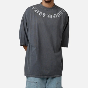 Camiseta Premium de Manga Corta Oversize 100% Algodón, con Logotipo Personalizado, Impresión DTG, Unisex, Corte Cuadrado, Cuello Redondo, Estilo Urbano Ecológico - Product Image 1