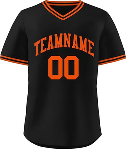 Unisex High Quality V Neck Baseball Jersey Custom Design 100%Polyester Breathable Anti-Bacterial Lightweight Baseball Shirt - Product Image 2