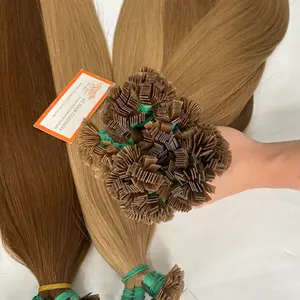 Proveedor Doble dibujado Virgen Pre consolidado Extensiones de cabello humano Extensiones de cabello de punta plana Vietnamita