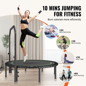 Trampolino Fitness Pieghevole da 51 Pollici, Stabile e Silenzioso, con 4 Leve, Carico Massimo 450 libbre, Trampolino per Esercizi - Product Image 6