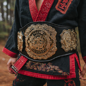 Cinturón de Campeonato Dorado OEM Personalizado para Artes Marciales, Cinturones de Campeonato Dorados Unisex - Product Image 6