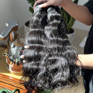 Extensiones de cabello humano chino de trama doble de máquina de onda Natural de cabello Remy virgen vietnamita de alta calidad al mejor precio - Product Image 5