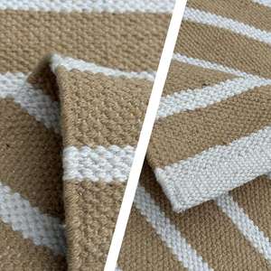 Alfombra Dhurrie de algodón tejida a mano de 1,5x2,5 pies, alfombras y juegos con patrón Kilim para entradas y espacios pequeños - Product Image 4