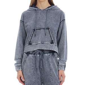 Sudadera con Capucha de Manga Larga Casual para Mujer, Tejida a Mano, Otoño Invierno, Ecológica, 100% Algodón, Largo Regular - Product Image 1