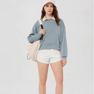 Sweat-shirt col rond de haute qualité pour femmes, en coton et polyester, personnalisable, vente en gros - Product Image 1