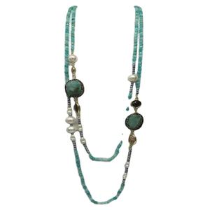 Collar de cuentas de resina de alto pulido para mujer, colores personalizados, cadena de hilo Vintage religioso, Perla de diamante, joyería de nuevo diseño - Product Image 1