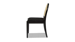 Chaise de salle à manger en bois massif Panama, chaise de salle à manger latérale en rotin courbé avec bois de teck et matériau en rotin naturel - Product Image 3