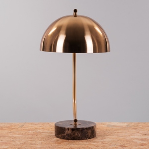Modern Luxury Rose Gold Dome <b>Table</b> Lamp Marble Base Curved Metal <b>C</b> Shape Desk Light Art Deco Bedside Living Room Home Decor - Product Image 2