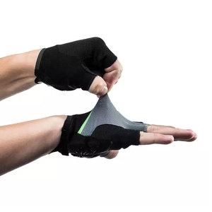 Gants de cyclisme en cuir à demi-doigts, absorbant les chocs, avec sangle de poignet réglable antidérapante pour les sports de plein air - Product Image 2
