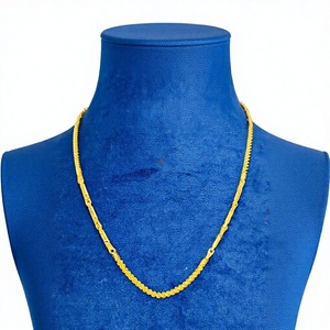 Cadena Bahubali de oro macizo de 22 quilates para hombres y mujeres, collar de eslabones de oro amarillo auténtico, joyería fina para uso diario, regalo unisex - Product Image 1