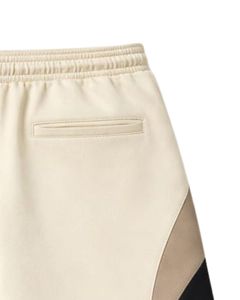 Men Beige Color Block Jersey Shorts Casual Summer Cotton Polyester Drawstring <b>Elastic</b> Waist Gym Sports Shorts Wear OEM Supplier - Product Image 6