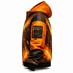 ผู้ผลิตเสื้อผ้าบุรุษ เสื้อแจ็คเก็ตแบบมีฮู้ดกันน้ำแบบกลับด้านได้ ป้องกันลม ทำจากไนลอน เหมาะสำหรับฤดูหนาว สวมใส่สบายๆ สำหรับกิจกรรมกลางแจ้ง มีซิป - Product Image 3