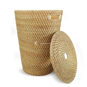 Cesta de Almacenamiento Tejida de Mimbre Natural, Cestas Decorativas de Mimbre Personalizadas, Organizadores para Estantes y Decoración del Hogar, Vietnam - Product Image 5