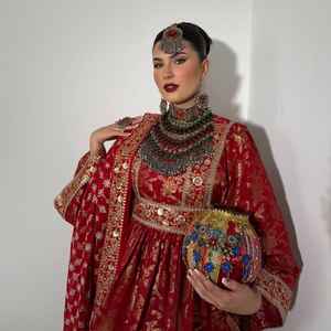 ชุดแต่งงานแบบดั้งเดิมของชนเผ่าบันจารา คุณภาพสูง แฟชั่นลำลอง เรียบง่าย ปักลายแบบอัฟกานิสถาน - Product Image 3