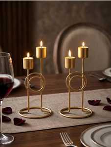 Ensemble de chandeliers en laiton avec design circulaire pour la décoration de mariage et de la maison - Product Image 1