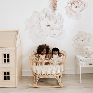 Cuna mecedora de ratán diseñada con amor, cuna de mimbre natural, cuna mecedora de madera. - Product Image 6