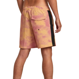 Shorts de sport légers en coton pour hommes, tie-dye personnalisé, avec bandes latérales délavées, taille élastique avec cordon, design unique, prix équitable - Product Image 4