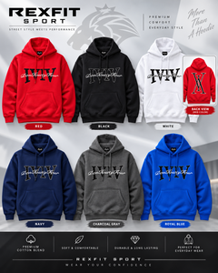 เสื้อฮู้ดดี้สีแดงสำหรับผู้ชาย พิมพ์ลายตัวเลขโรมันด้านหน้าและด้านหลัง ผ้าฟลีซหนานุ่ม สไตล์สตรีทแวร์ เสื้อสเวตเชิ้ต รับผลิตตามแบบ OEM ขายส่งเสื้อผ้า - Product Image 4