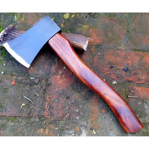 Hache tactique Jexmoo Enterprises gravée, lame en acier au carbone, manche en bois de rose enveloppé de cuir, pour fendre le bois - Product Image 4