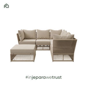 Ensemble de canapés modernes haut de gamme en aluminium et corde, mobilier d'extérieur durable pour hôtels et villas, fabriqué en Indonésie - Product Image 3