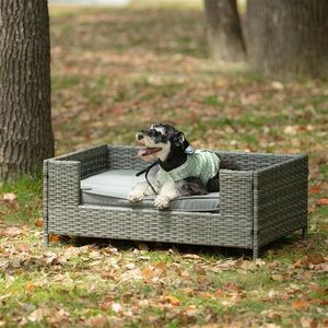 Dog <b>Bed</b> & Outdoor Patio Furniture Seasonal PE Wicker Pet Enclosures Stylish Pet <b>Bed</b> for Indoors & Outdoors Durable & <b>Comfortable</b> - Product Image 2