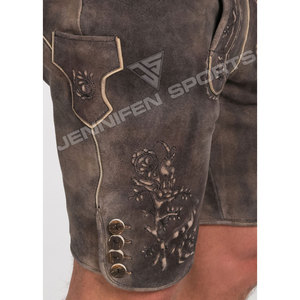 Shorts bavarois en cuir de chèvre véritable, vintage, écologiques, personnalisés et brodés pour homme, hiver - Product Image 5