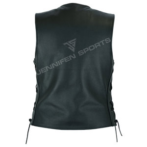 Gilet de motard en cuir noir pour femmes, style club, en cuir de vachette, avec doublure sublimée, élégant et durable, équipement de moto - Product Image 2
