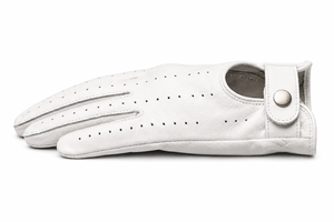 Gants de conduite unisexes en cuir blanc Speed One Sports, respirants, avec poignées antidérapantes, style classique, toutes saisons, pour le cyclisme et les activités de plein air - Product Image 4