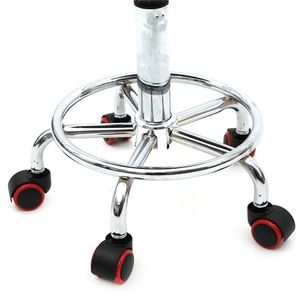 Adjustable Round Salon <b>Stool</b> <b>with</b> White Anti-Rust Chair <b>Back</b> and Line Features - Product Image 6