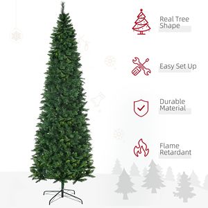Albero di Natale Artificiale a Forma di Matita da 2,7 m, Apertura Automatica con Base in Acciaio e Aghi di Pino, Pieghevole per Decorazioni Natalizie da Interni - Product Image 4