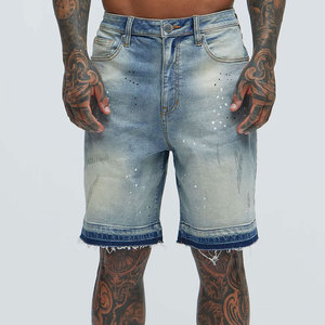 Summer New Men Fashion <b>Stretch</b> Causal Short Denim Shorts Blue Black Denim Shorts High Streetwear Fashionwear Men Denim Shorts - Product Image 1