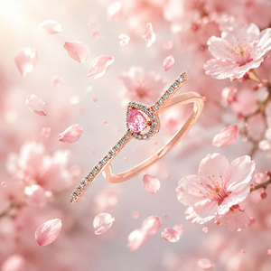 Anillo de Compromiso con Gema Rosa en Corte Pera, Estilo Romántico para Mujer, en Oro de 10K, 14K, 18K, Plata 925, 935 - Product Image 1