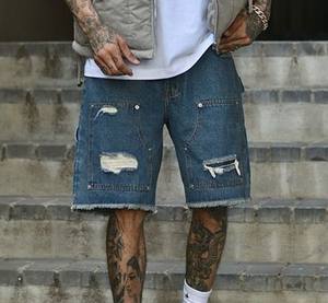 Pantalones Cortos de Mezclilla Personalizados para Hombre, Diseño de Moda Urbana, Casuales - Product Image 4