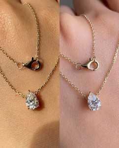 Pendentif délicat en diamant de laboratoire en forme de goutte d'eau en or 14 carats, diamant taille poire 2,0 carats CVD/HPHT, collier pour femme, bijoux fins E/VS - Product Image 3