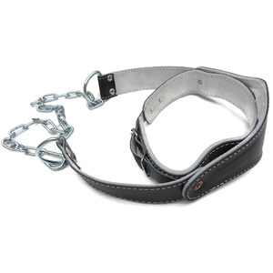Durable Leather Head <b>Harness</b> for Neck Strength Training Powerlifting Gear Adjustable Head Strap with Steel Chain - Product Image 2