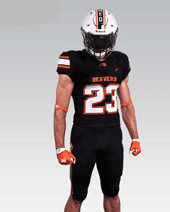 Tenues de football noir et orange sur mesure, uniforme de football américain, tissu respirant, maillots de sport de haute qualité - Product Image 1