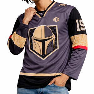 Jersey de Fútbol Americano de Malla Premium de 240GSM, Estilo Urbano, Manga Larga, Cuello en V, Personalizable con el Logotipo del Equipo, Marca Privada OEM, Venta al Por Mayor - Product Image 2