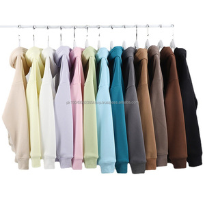 Venta caliente Drop Shoulder Plain Blank Hoodie Cotton Oversize Hoodie Grueso Fleece No Drawstring Custom Men Hoodies - Product Image 1