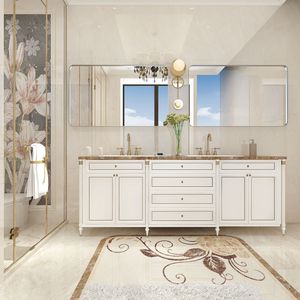 36x30inch Glossy Brushed <b>Silver</b> Rectangle Wall <b>Mirror</b> with Rounded Corners Metal <b>Frame</b> Home Bathroom Wall Mounted <b>Mirror</b> - Product Image 5