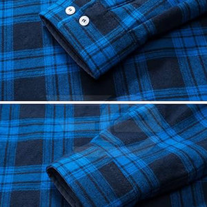 Chemises en flanelle pour hommes, coton, à carreaux, manches longues, décontractées, douces, confortables, boutonnées, tendance, pour tous les jours - Product Image 6