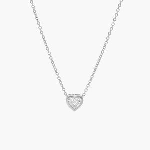 Heart Diamond Pendant Bezel <b>Necklace</b> in Yellow Gold - Product Image 5